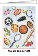 Encouragement for P. E. Teacher, sports card