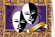 Encouragement for Actor/Actress, drama masks card