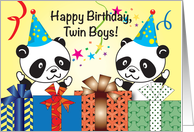 Happy Birthday for Twin Boys, Pandas card