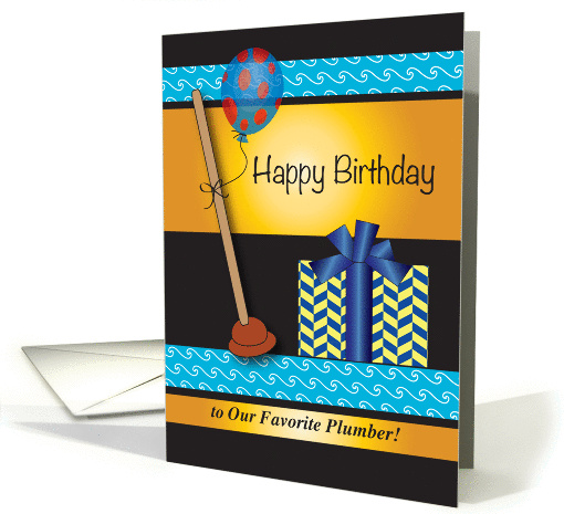 Happy Birthday to Plumber, plunger card (1053215)