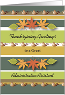 Business Thanksgiving greetings for Administrative Assistant card