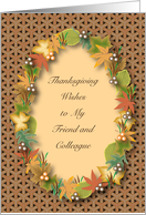 Business Thanksgiving for Colleague/Co Worker, leaves card