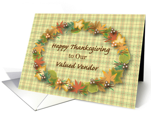 Business Thanksgiving for Vendor/Supplier, wreath card (1056375)