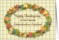 Business Thanksgiving for Administrative Assistant, wreath card