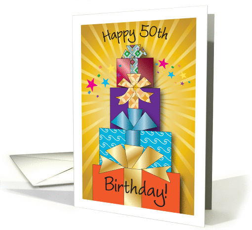 Business, 50th Employee Birthday, presents card (1057879)