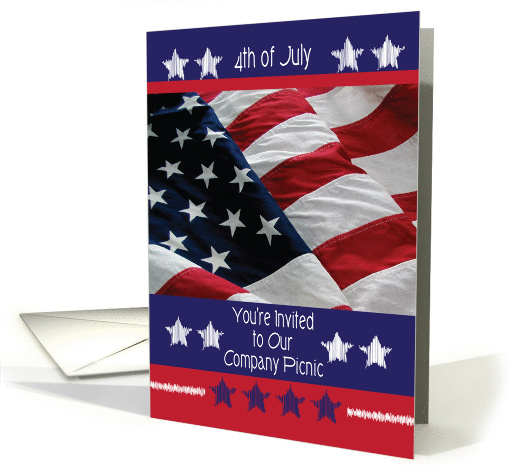 Business, Invitation to 4th of July Company Picnic, flag card