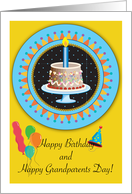 Happy Birthday on Grandparents Day, Cake card