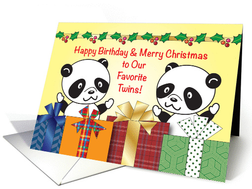 Happy Birthday on Christmas to Twins card (1065783)