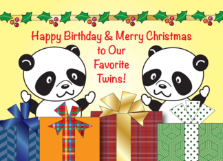Happy Birthday on Christmas to Twins