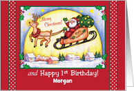 Happy 1st Birthday on Christmas, Personalized card
