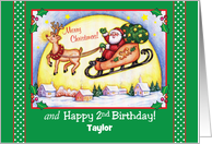 Happy 2nd Birthday on Christmas, Personalized card