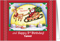 Happy 3rd Birthday on Christmas, Customized card