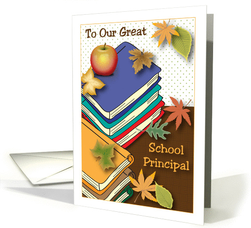 Thanksgiving for School Principal, books, apple card (1067363)
