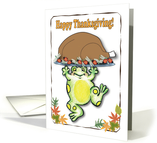 Thanksgiving, Frog theme, turkey card (1068907)