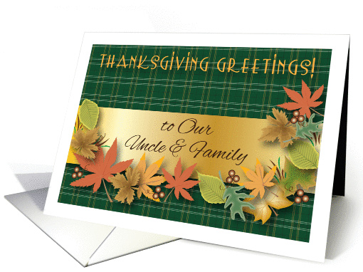 Thanksgiving to Uncle & Family, leaves, berries card (1069227)