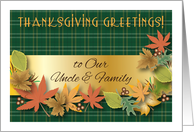 Thanksgiving to Uncle & Family, leaves, berries card