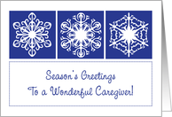 Season’s Greetings to Caregiver, snowflakes card
