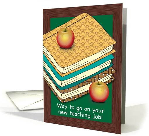 Congratulations, new teaching job, apples card (1081978)