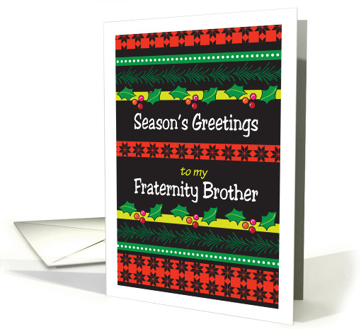 Season's Greetings to Fraternity Brother, holly card (1083144)