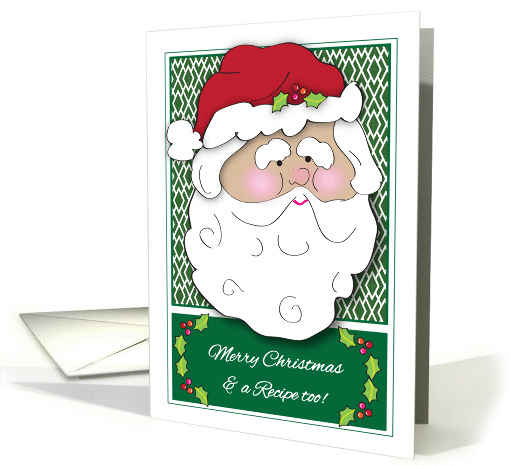 Christmas Recipe Card, Santa, holly card (1083472)