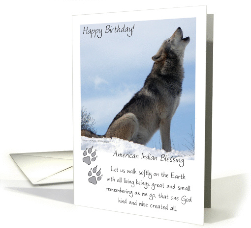 Winter Birthday for him, howling wolf card (1087708)