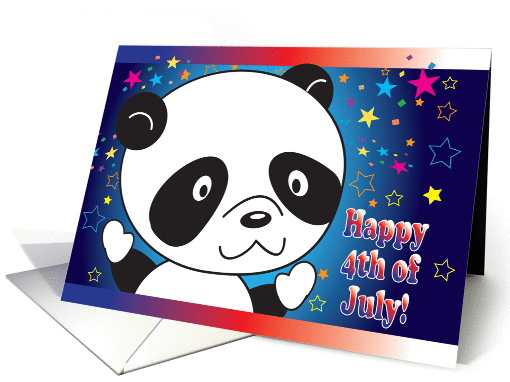 Happy 4th of July for a Kid, panda, stars card (1095390)