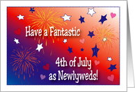 Happy 4th of July for Newlyweds, fireworks card