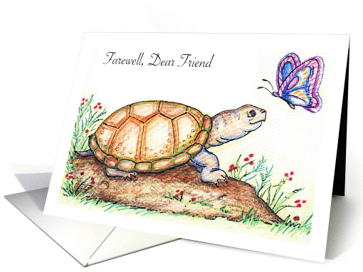 Farewell for a Friend, turtle, butterfly card (1097096)