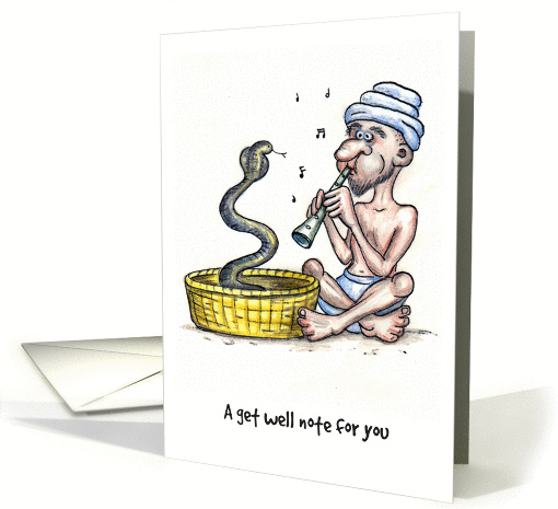 Get Well, snake theme, snake charmer card (1097634)