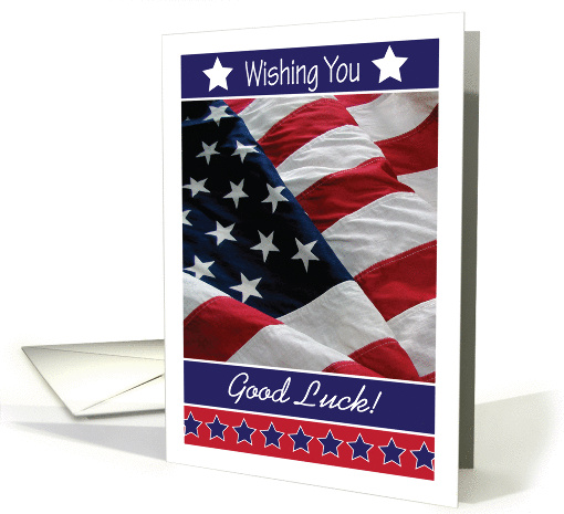 Good Luck, patriotic theme, flag, stars card (1101182)