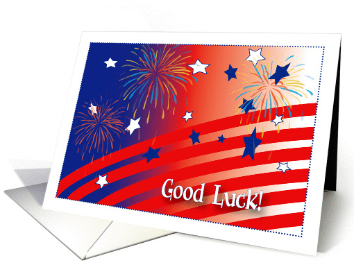 Good Luck, Patriotic Theme, stars, stripes card (1103204)