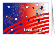 Good Luck, Patriotic Theme, stars, stripes card