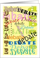 Good Luck at Debate Tryouts, colorful text card