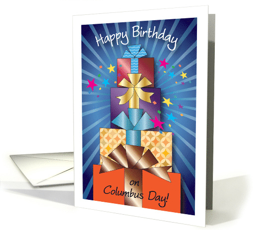 Happy Birthday, Columbus Day, Presents card (1110298)