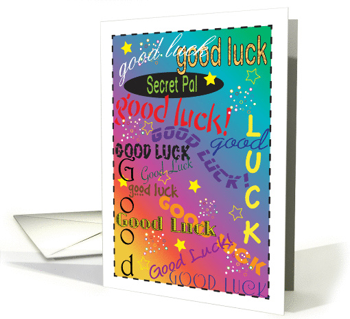 Good Luck, Secret Pal, colorful text card (1112888)