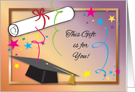 Graduation Gift, diploma, cap card