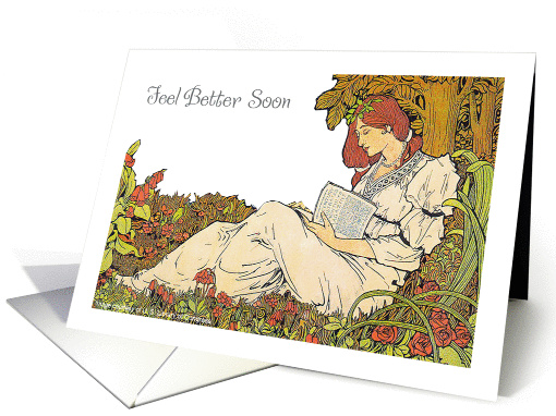 Feel Better Soon, art nouveau vintage print card (1115738)