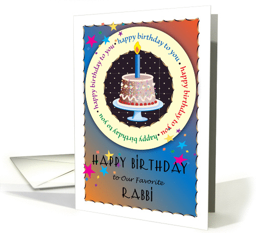 Happy Birthday to Rabbi, cake, candle card (1118912)