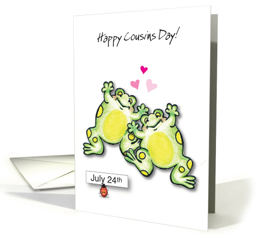 Happy Cousins Day, happy frogs card (1144846)
