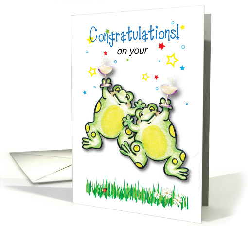 Congratulations, New Year's Eve wedding, frogs card (1184672)