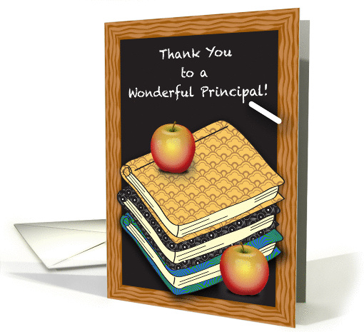 Thank You, school principal, books, apples card (1194184)