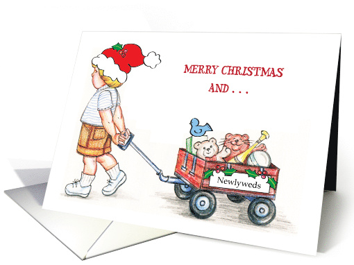 Christmas, Newlyweds, New Address, Wagon card (1194908)