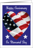 Happy Anniversary on Memorial Day, heart card