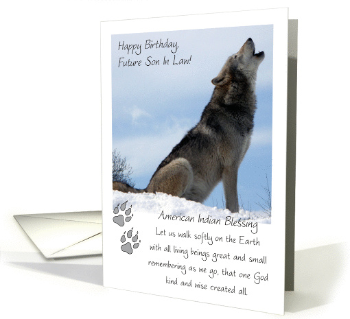 Birthday, future son in law, howling wolf card (1209368)