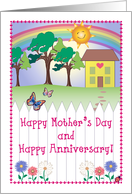 Anniversary on Mother’s Day, primitive style card