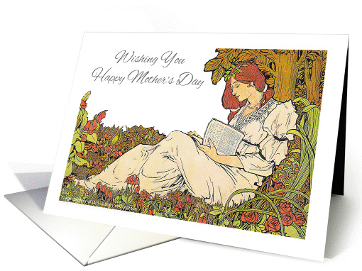 Mother's Day, art nouveau, lady reading card (1222618)