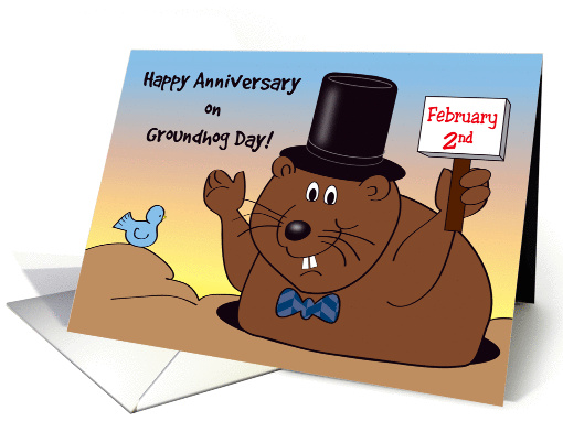 Wedding Anniversary on Groundhog Day, Feb. 2 card (1224888)
