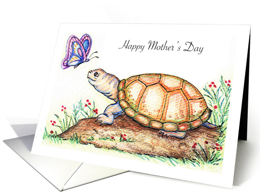 Mother's Day, Turtle Theme, butterfly card (1226030)