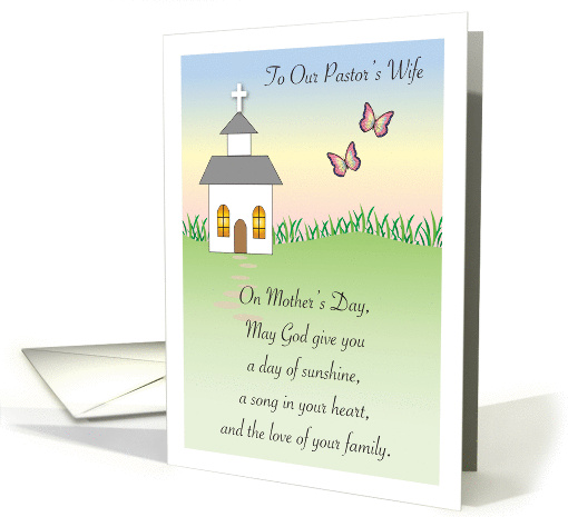 Mother's Day, to Pastor's Wife, church, cross card (1228520)