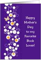 Mother’s Day, to book lover, bookmark card